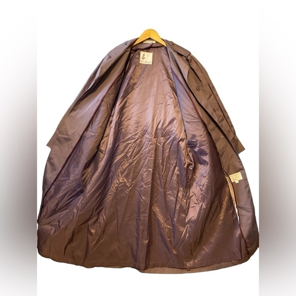 Vintage Misty Harbor Trench Coat Womens 14 Purple Belted Made in USA Union Made - Picture 4 of 10